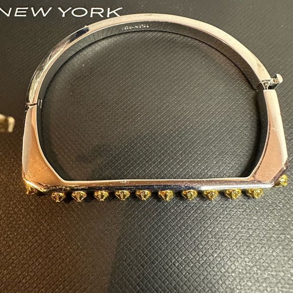 Coach Daisy Rivet side hinged Silver and Gold Bracelet with Timeless Elegance - Picture 3 of 7
